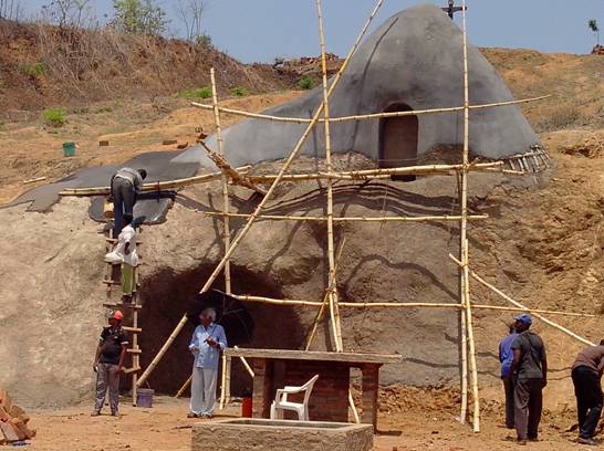 The ‘grotto’ being built at Kiberege mission in Tanzania, in the diocese of Ifkara